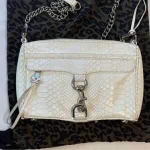 Rebecca Minkoff Mini MAC Crossbody Bag Leather Python Snakeskin Embossed Clutch